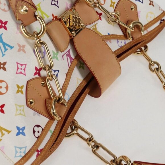 LOUIS VUITTON Monogram Multicolor Annie MM Tote Bag White M40307 LV Auth 120602V - Picture 6 of 16